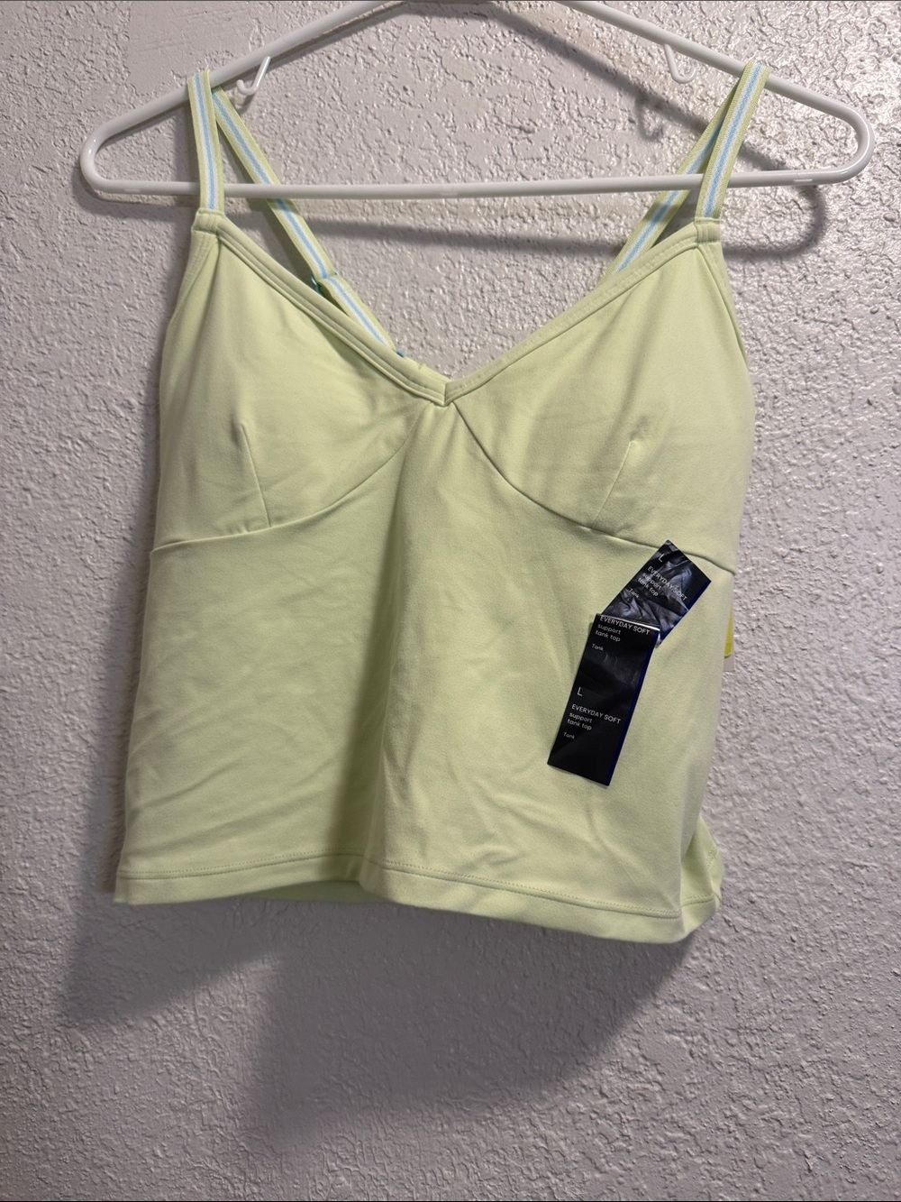 Pale Yellow Strappy Tank with Contrast Straps